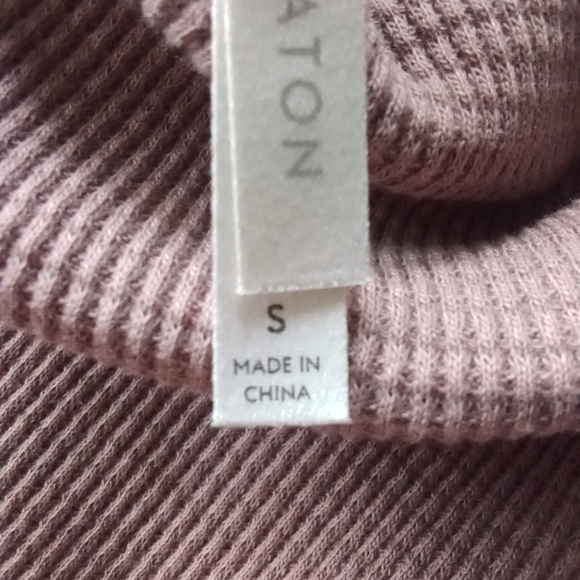 Women's Babaton Light Mauve Thermal Cowl Neck Sweater Size Small Tunic - Picture 14 of 16